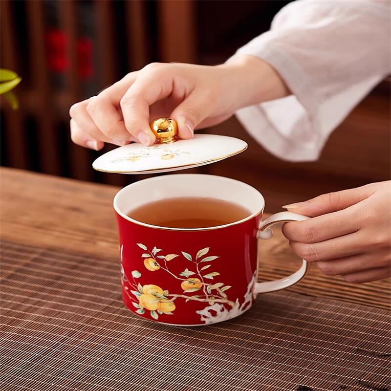 New Chinese Style Ceramic Mug and Lid