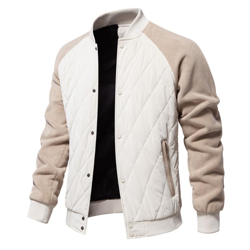 Men’s Fleece Lined Quilted Raglan Sleeve Casual Jacket
