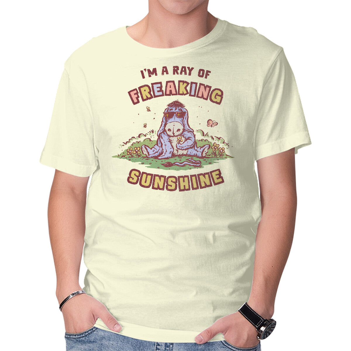 Unisex Crew Neck T-Shirt A Ray Of Freaking Sunshine Graphic Short Sleeve Casual Tee L