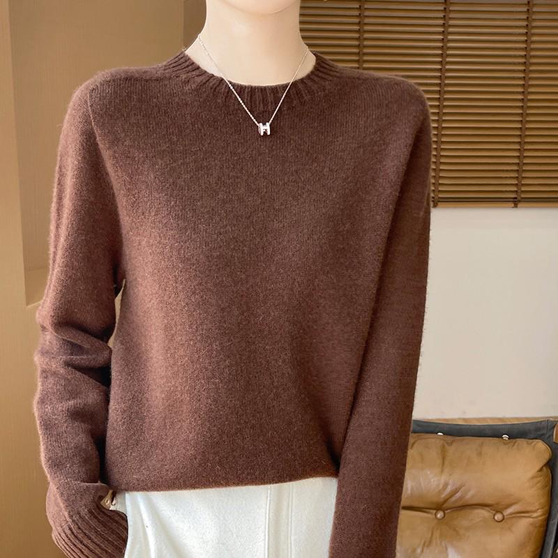100% Pure Wool Loose Knit Fashion Sweater - Cashmere Thickened Pullover for Autumn/Winter.