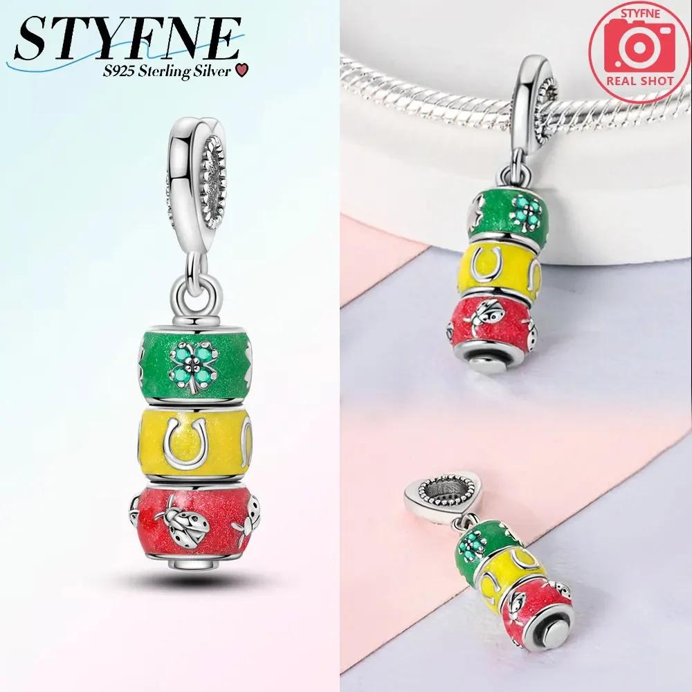 Copper Original Four-Leaf Clover Seven-Spotted Ladybug U-Shaped Horseshoe Pendant Beads Fit Bracelet Women Diy Fine Gift