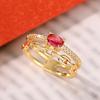 Korean Light Luxury Exquisite Double-Layer Ring, Fashion Chain Hollow Design Ring, High-End Geometric Ring