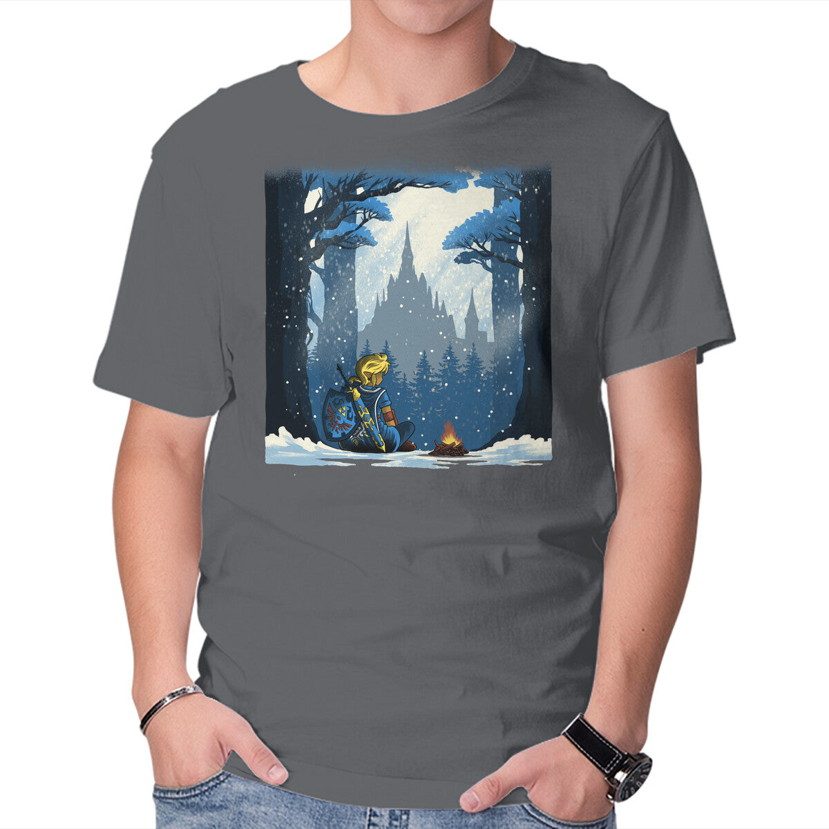 Unisex Crew Neck T-Shirt Snowy Quest Graphic Short Sleeve Casual Tee XXL