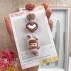 Cartoon Rabbit Doll Keychain Flocked Fabric Cute Bag Charm  Accessories Diy Car Key Chain Pendant