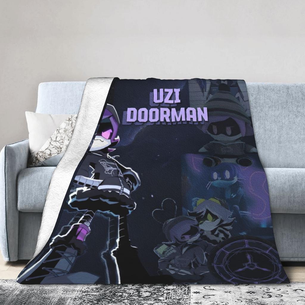 Murder Drones Blanket Flannel Uzi Doorman Purple Breathable Super Soft Throw Blanket for Bedding Couch Plush Thin Quilt