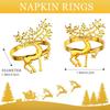 Reindeer Napkin Rings Metallic Serviette Holders for Christmas Table Decor Elegant Dining Accessories for Holiday Parties