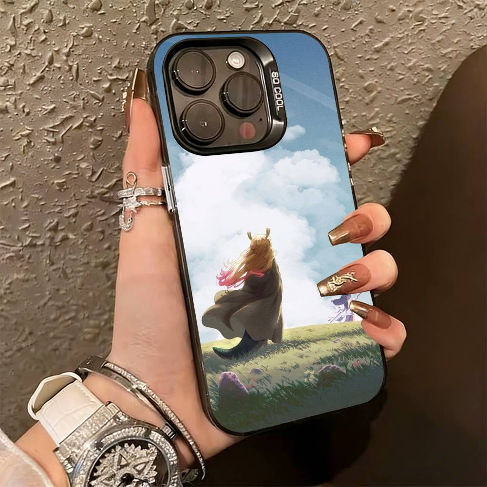 D-Dragon Maid Tohru Ilulu Phone Case For iPhone 17,16,15,14,13,12,11 Plus,Pro Max,XS,Colorful Silver Phone case Funda Cover iPhone17air