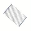 Premium stainless steel roll-up dish drying rack, space-saving, rust-resistant, easy-clean over-sink kitchen organizer.