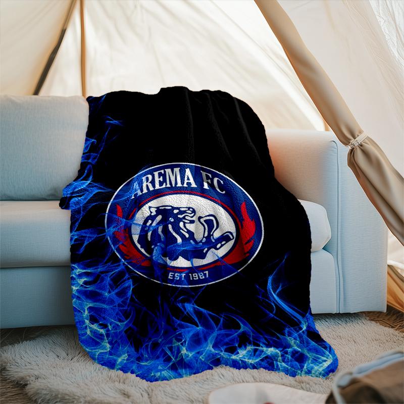 1PC Arema Football club Printed Soft Flannel Blanket Throw for Adult Bedroom Living Room Sofa Camping Travel Fan gifts Christmas Gifts