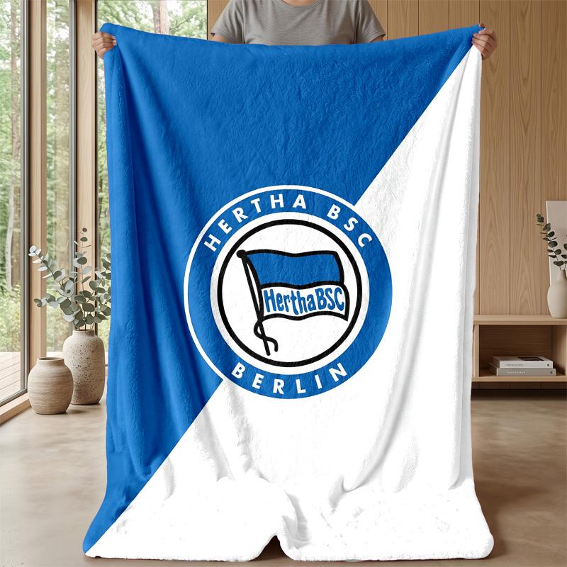 Hertha bsc FC Coperta Morbida in Flanella Pile Leggera Accogliente Calda Coperta Plaid per Divano Letto Arredamento Casa