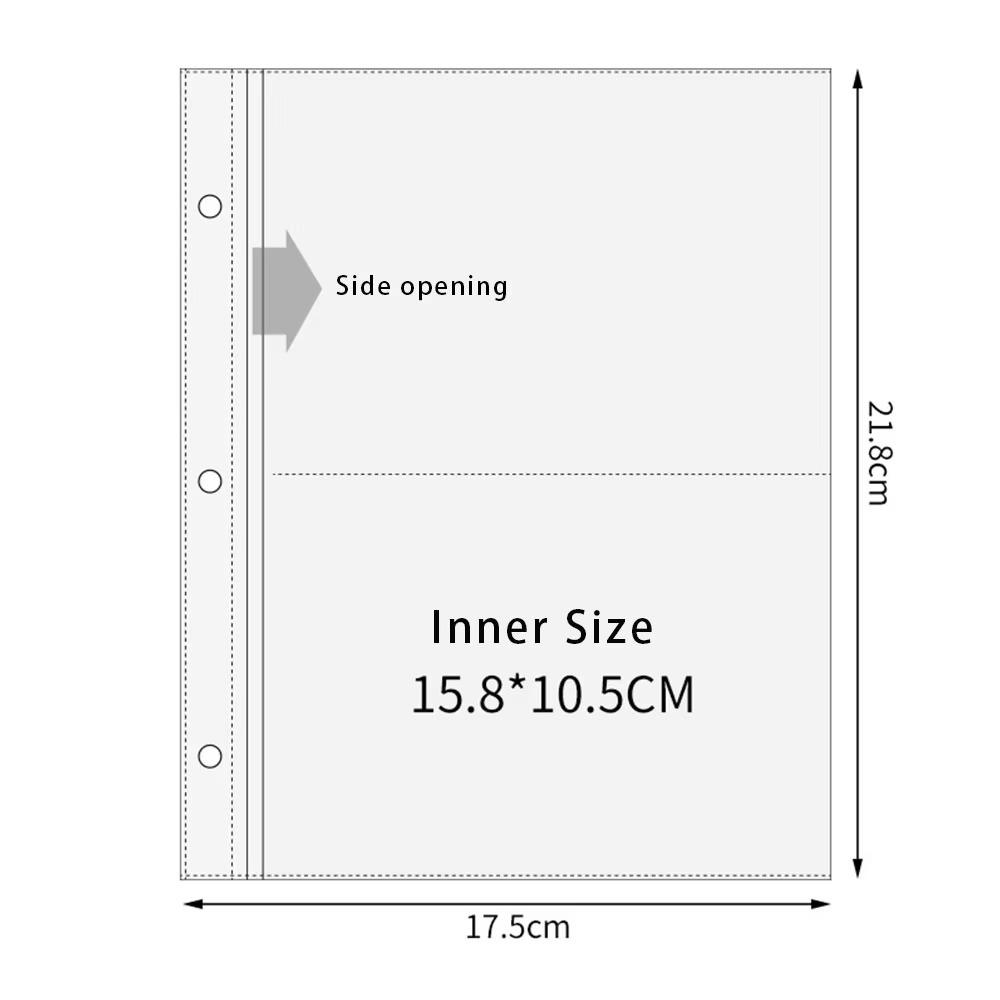Inner Page Card Binder A5 Photocard Binder Sheets Transparent PP Acid Free Multiple Pockets Sleeve Photo Album Refill Pages