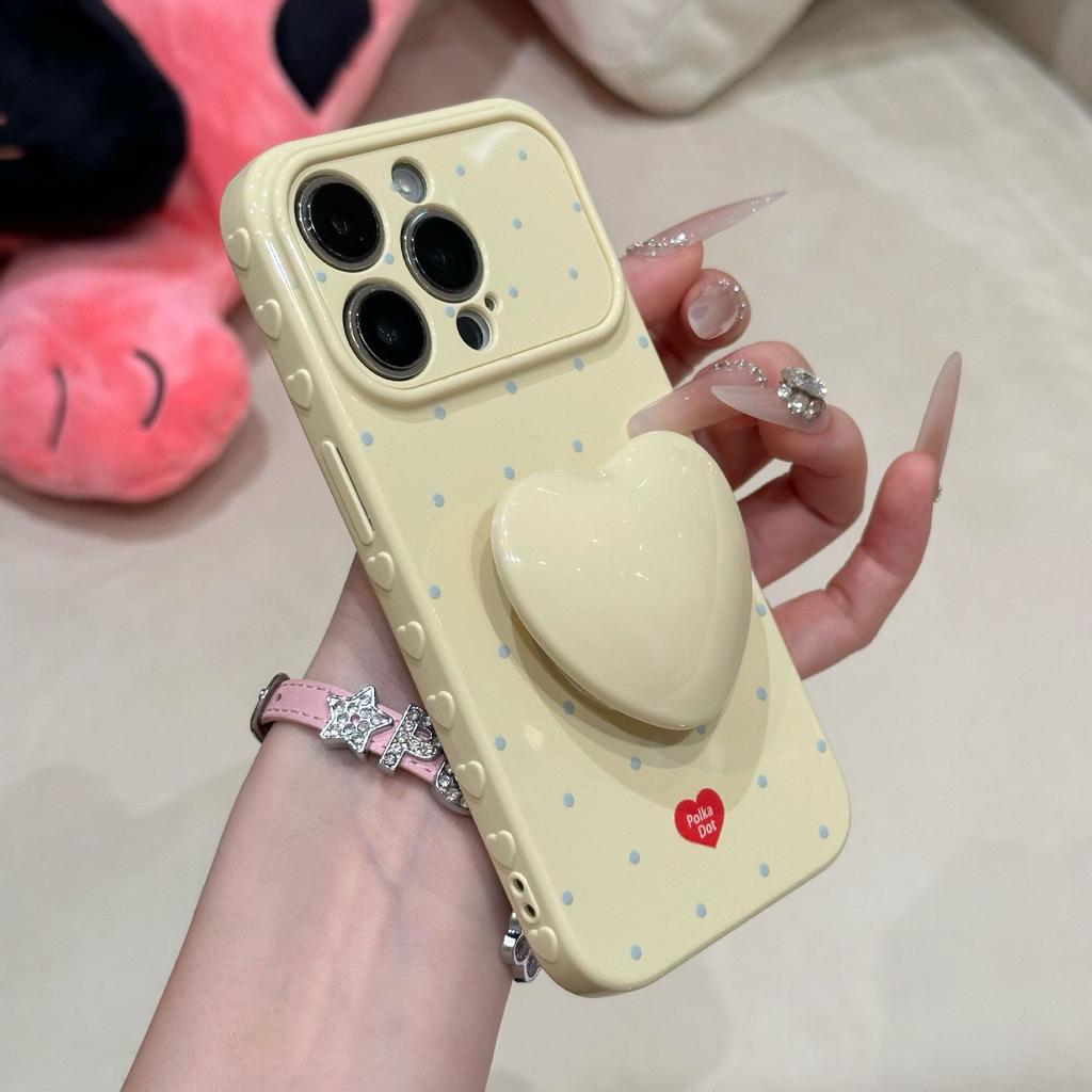 Candy Color Polka Dot Love, Suitable for iPhone15 Mobile Phone Case, Second Change Apple 17 Girl Side Love Soft Case 13