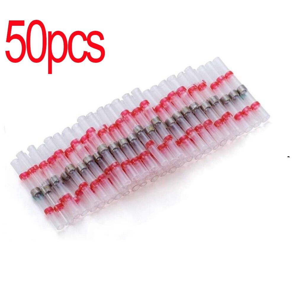 Solder Ring Terminal 50pcs Mount Solder Ring Heat Shrink Intermediate Connection Terminal Heat Shrink Tube Terminal