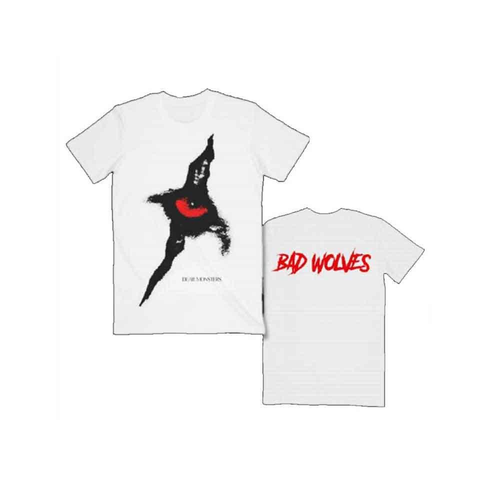 Bad Wolves T Shirt Dear Monsters Eye And Band Logo Unisexs White Xxl S