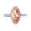 Copper Wedding Rings for Women Marquise Cubic Zirconia Temperament Elegant Champagne CZ Rings Trendy Jewelry