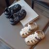 Bambini Intreccio Punta Chiusa Scarpe Tinta Unita Classiche Sandali Romani per Bambini Ragazzi Ragazze Scarpe Casual Vuote Stile Britannico