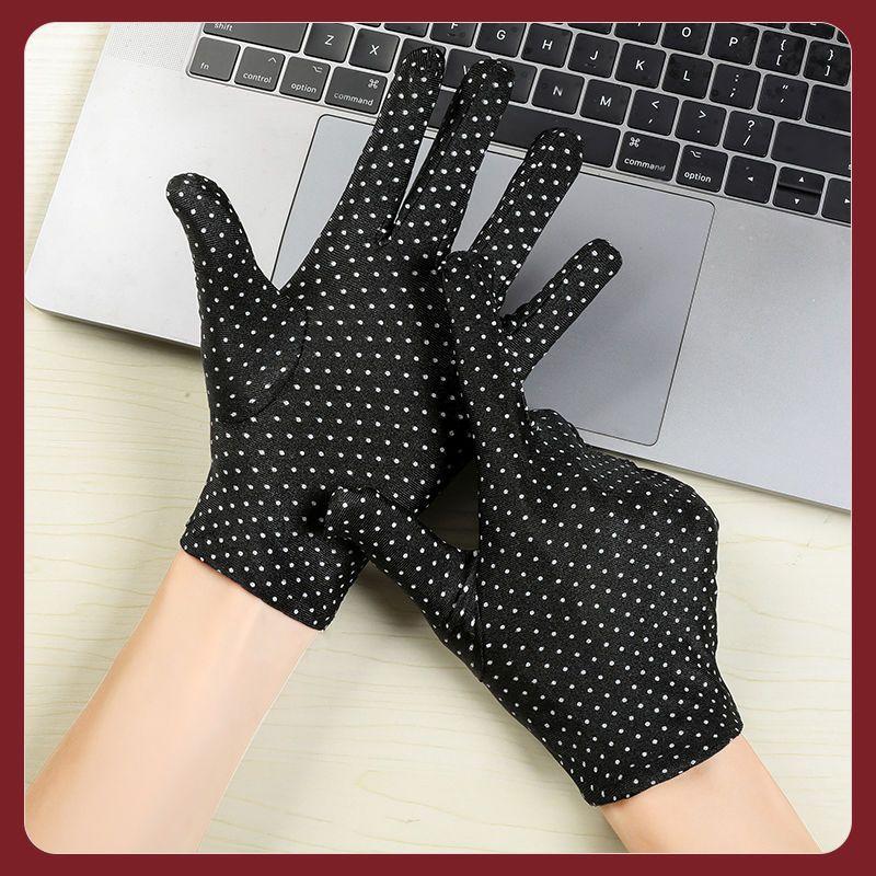 Men's Spring and Autumn Thin Breathable Sunscreen Work Gloves High Elastic Elastane Jewelry Etiquette Stage General Gloves