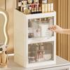 Dustproof Makeup Organizer Cabinet Multi Layer Storage Box with Door Desktop Cosmetic Skincare Organizer