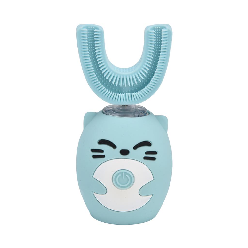 Kinder Zahnbürste Cartoon Design USB Aufladung Lebensmittelqualität Silikonmaterial Myst Zahnbürste Blau