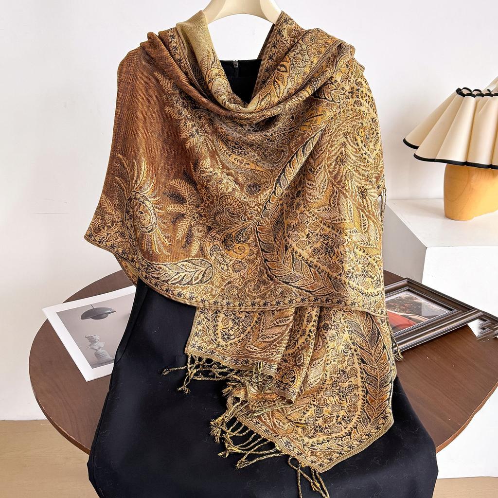 Ethnic Style Personalized Tassel Shawl Ladies' Air-conditioned Room Office Warm Creative Palace Patterned Scarf Trendy