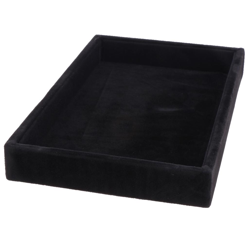 2 Pieces Velvet Necklace Bracelet Earring Anklet Jewelry Display Tray Case