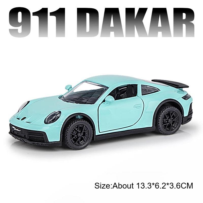 1:32 911 Dakar Police Car Model Toy Alloy Body Sound Light Pull Back Doors Opened Sports Cars Models Toys Boys Birthday Gifts