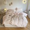 Ins Solid Color Washed Cotton Quilt Cover Single and Double Four Seasons Pure Cotton Quilt Cover