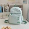 Leisure campus solid color high school student schoolbag new small fresh nylon travel backpack outside
