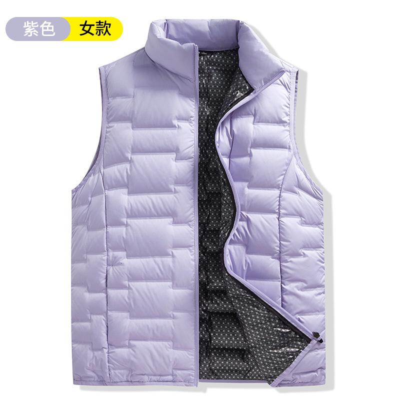 Down Vest Men's Autumn and Winter New Products Stand-up Collar Inner Thermal Vest Light Down Jacket Women