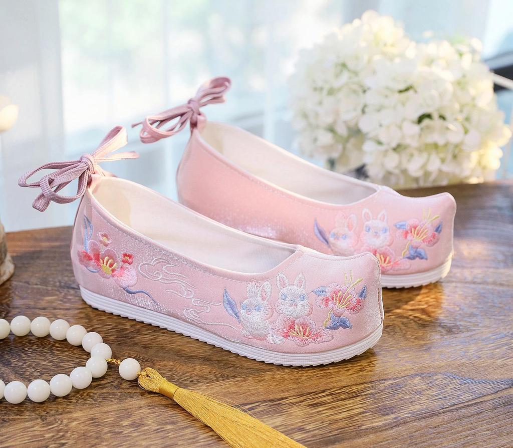 Elegante chinesische Stil Stickerei Schleifenschuhe - Inspiriert von antiken Kostümen, Damen Bühnen- und Film-Schuhwerk
