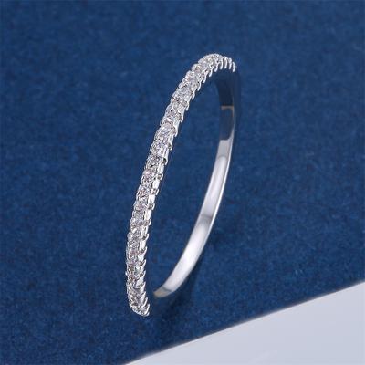 Luxury Crystal White Zircon Wedding Band Thin Rings For Women Simple Fashion  Color Engagement Promise Stackable Jewelry