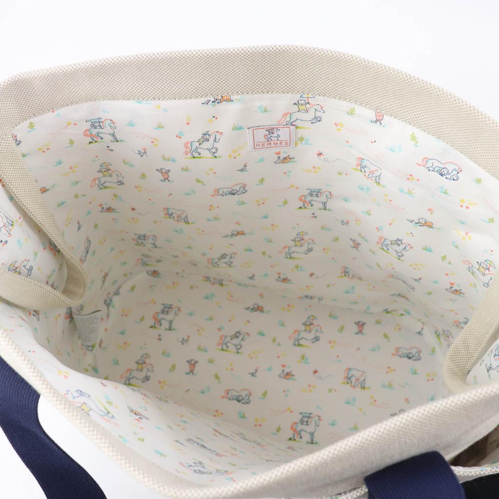 Excellent HERMES Tote Bag Mother's Bag Gabriole cotton Women Used