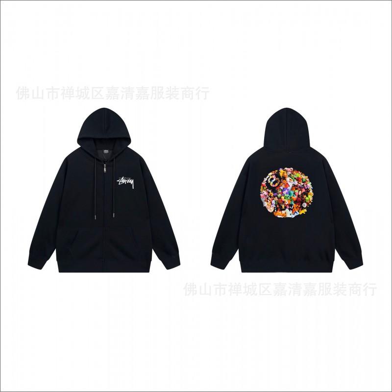 Unisex mikina s kapucí na zip s potiskem Bavlněný svetr Lehká podzimní zimní neformální svrchní oblečení