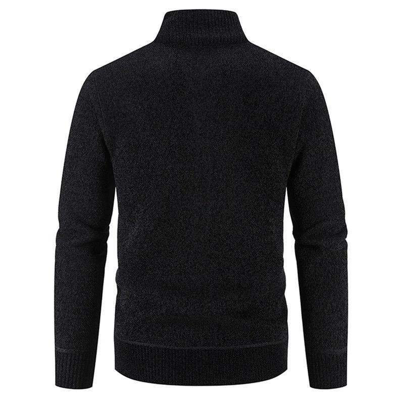 Pulover mare, largi, din catifea, pentru bărbați, de primăvară și toamnă, iarnă, cardigan tricotat cu buzunar cu fermoar.