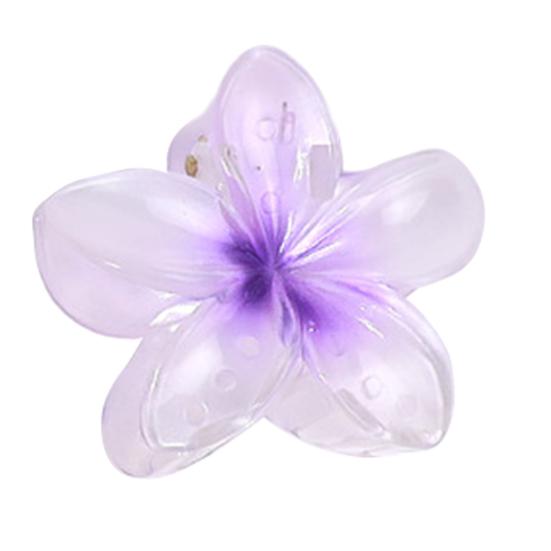 Kvinner Blomsterform Hårklo Anti-skli Design Gradient Farge Hårklemme Dusj Bading Tilbake Hode Haisklips Stylingtilbehør