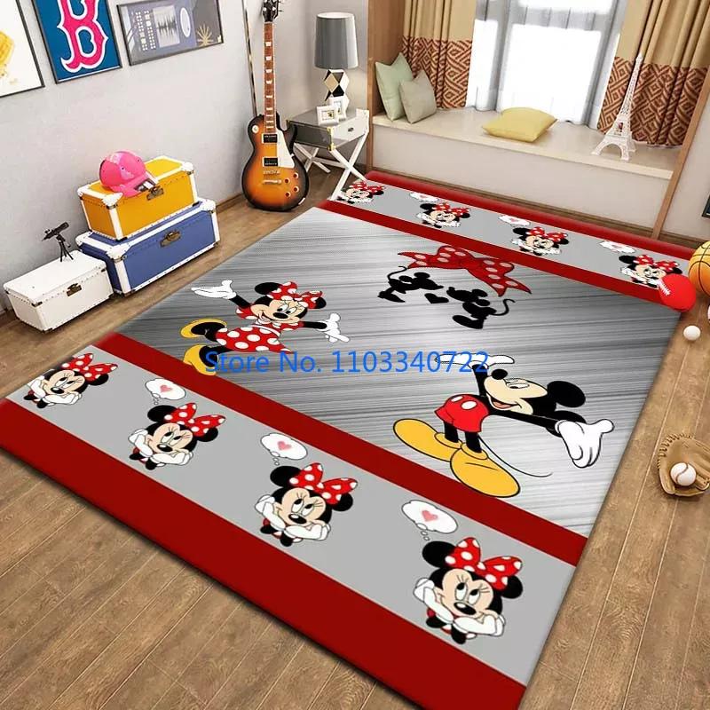 Mickey Minnie Area Mat, Cute Cartoon Rug Carpets 120x160cm Decor for Living Room Children's Bedroom Sofa Bathroom Kids Floor Mat