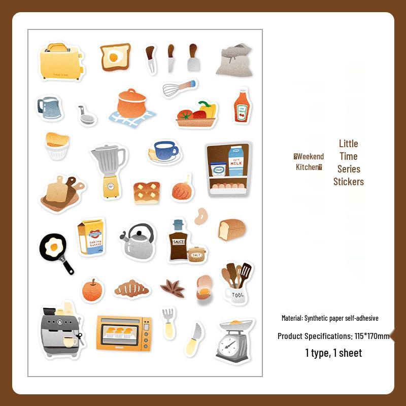 Xiaochenguang Series Synthetic Paper Stickers for Journal Decoration - 4 Styles