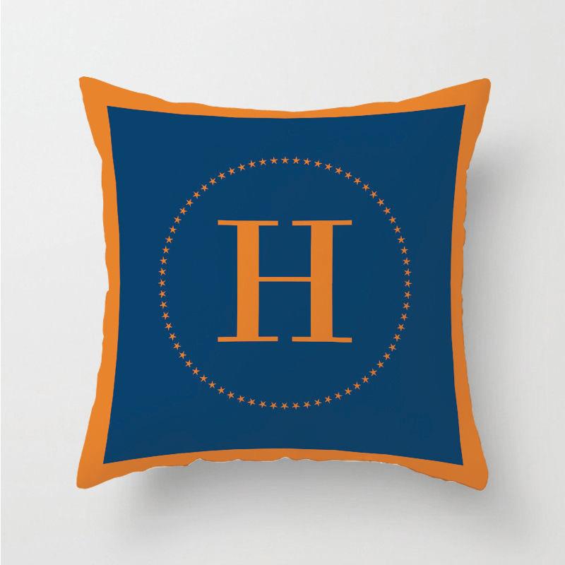 Cuscino Blu e Arancione Nordico Copricuscino Geometrico per Divano del Soggiorno Cuscino Inglese Blu Ins Cuscino per Finestra a Baia Arancione