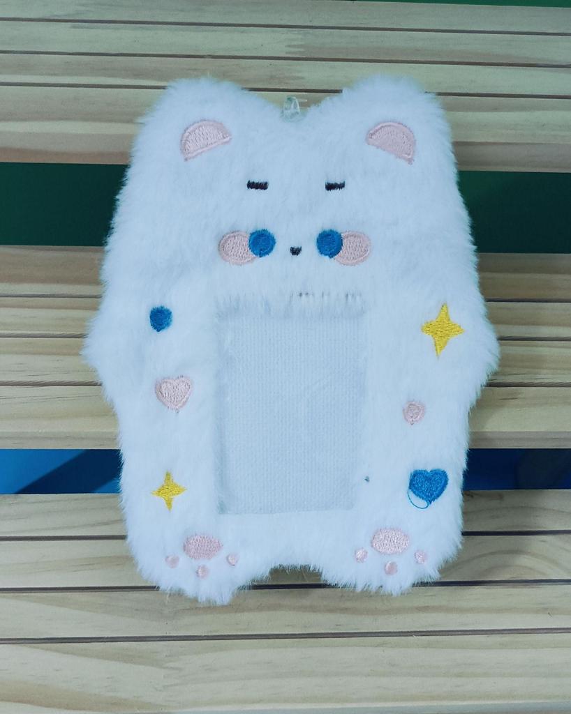Chaveiro de Mochila de Pelúcia de Animal Fofo e Porta-Cartões - Pingente de 3 Polegadas para Fotos e Cartões