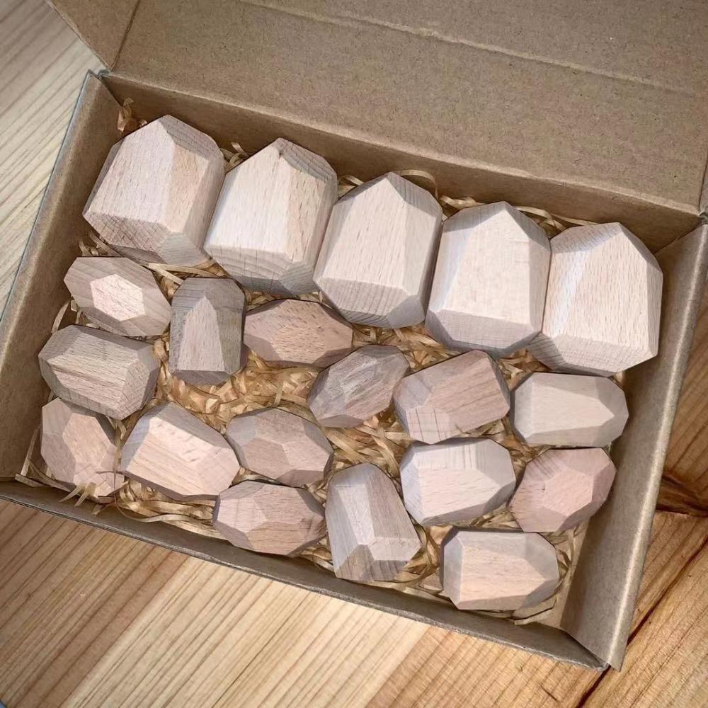 Wooden children's Nordic ins wind colored stone stacking music boys and girls indoor ornaments early education educational toys