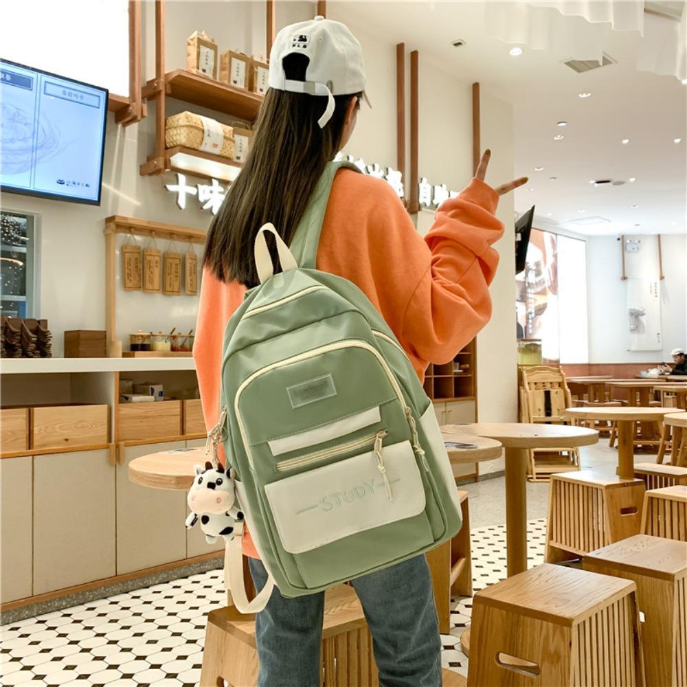 Canvas Nylon School Bag Large Capacity School Backpack Cute Student Backpack  Travel