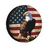 Flying American Bald Eagle With Flag Spare Tire Cover for RV Trailer Car Wheel Cover with Fit for SUV Camper Off-Road Vehicle