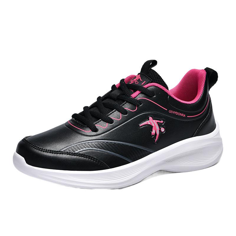 Joni Danlai Sports Women's Shoes Student Feet Soft Leather Surface Waterproof Non-slip Lightweight Women's Running Shoes Spring and Autumn