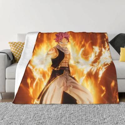Dragneel Natsu Flanel Throw Deka Fairy Tail Anime Deky pro ložní prádlo Kancelář Teplé ložní přehozy