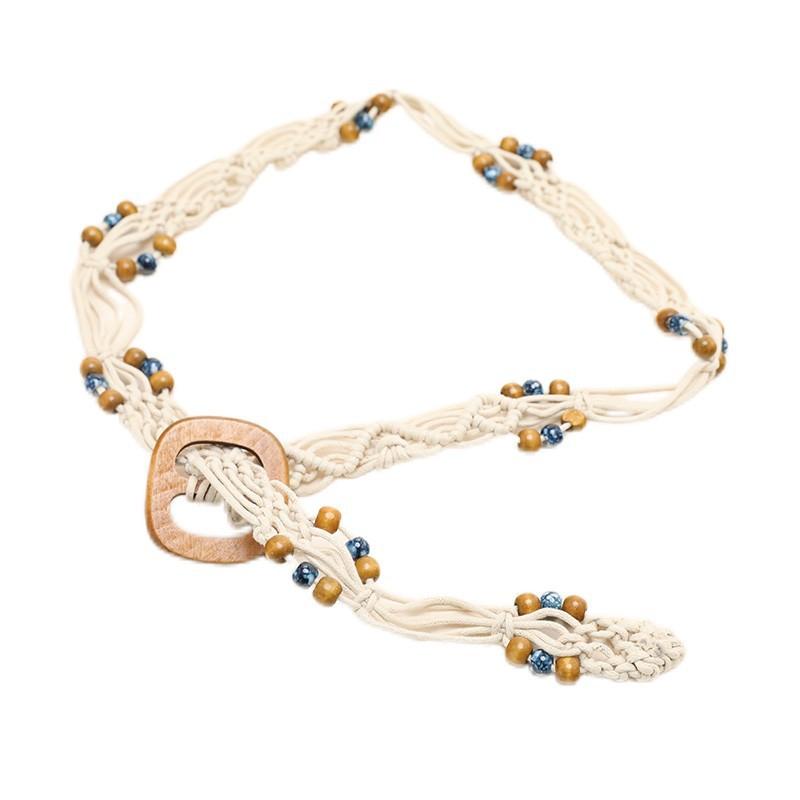Ethnic Style Woven Belt Women'S Dress Bohemian Retro Decorative Waist Chain Personalized Rope Accessories Tide