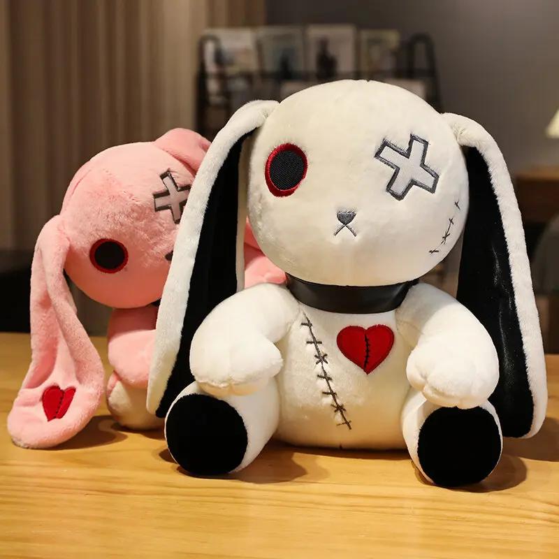 Spooky Gothic Bunny Stuffed Crazy Rabbit Plush Toys, Spooky Gothic Bunny Stuffed Animal Cute Horror Dreadful Bunny Doll