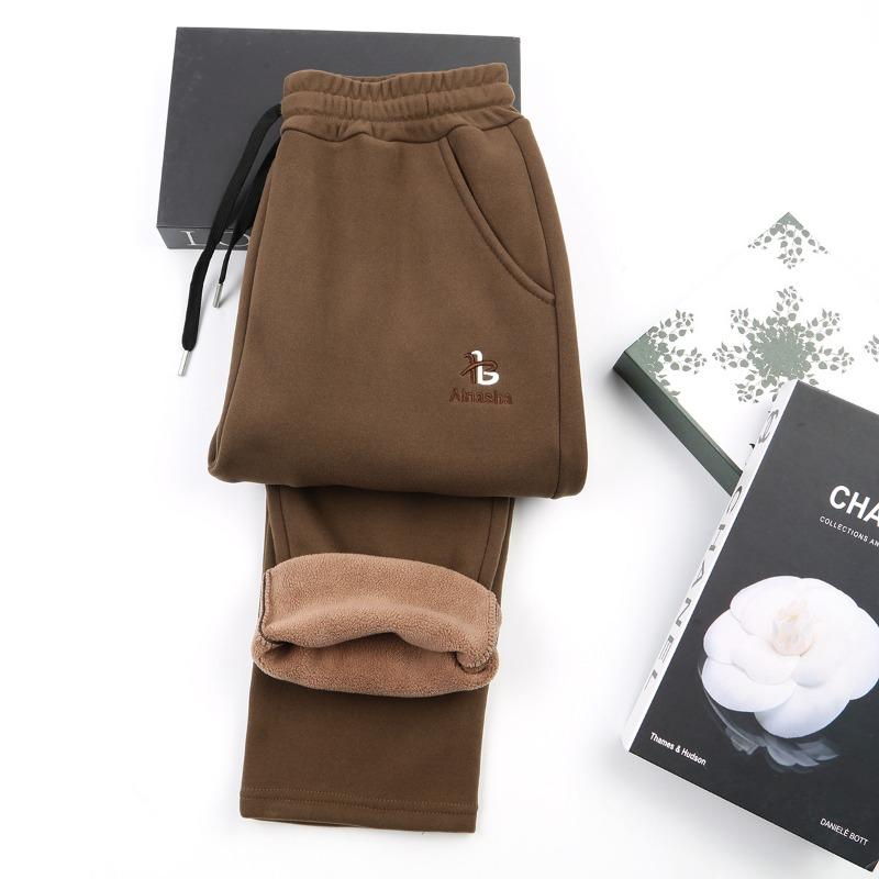 Spring and Autumn Casual Sweatpants Straight Windproof Pants Warm Long Johns Mom Pants Autumn Women's Pants Loose High Waist Long Pants Women's