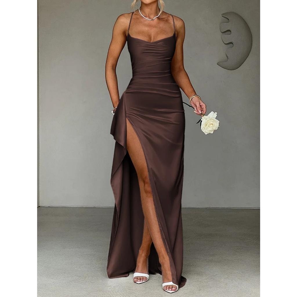 LYRIA Women Dress Elegant Fashion Beautiful Women's Dresses Party Night Dresses Evening New Y2K Sexy Halter Wrap Hip Long Dresses