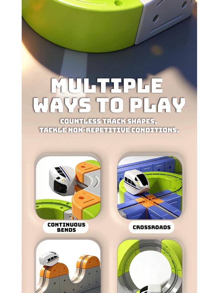 3D High-Speed Rail Train & Roller Coaster Building Block Set - Educational Toy Gift