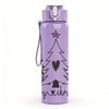 1PC Plaid Christmas Tree 750ml Color Plastic Sports Water Bottle Leakproof Flip Straw Lid Suitable for Sports Office Home Use